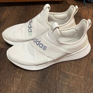 Adidas White and Gray Slip-On Shoes